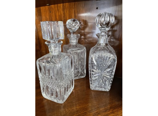 3 Stunning Crystal Decanters