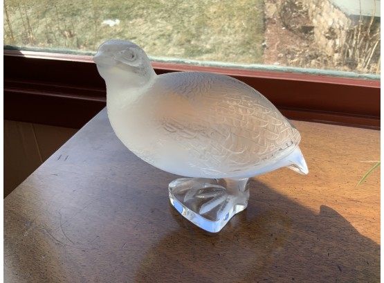 Stunning Lalique Frosted Glass Partridge