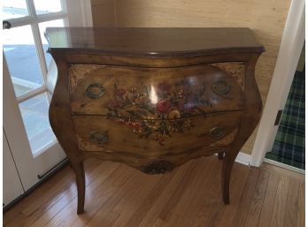 Spectacular Hand Painted Bombay Bombe Chest With Inlay ~ Italy ~
