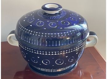 Gorgeous Arabia Finland ~ Valencia ~ Covered Blue And White Tureen ~ Signed ~