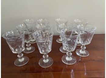 Beautiful Set Of 11 Lenox Paneled  Footed Goblets