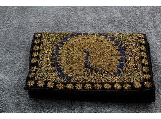 Vintage Embroidered Peacock Purse