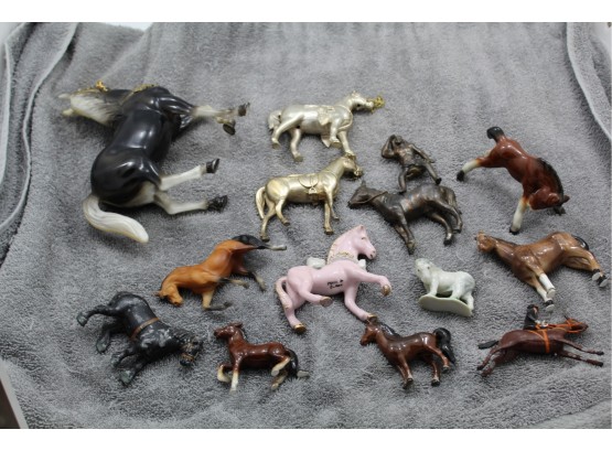 Collection Of Horses Porcelain Metal Plastic