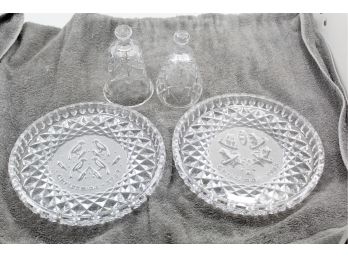 2 Waterford Crystal 12 Days Of Christmas Plates 2 Bells