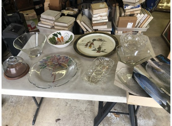 Lot Of Serving Ware - Mikasa Serving Platter - Fruit Bowls - Candy Dishes & More