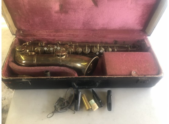 Antique 1918 Buescher True Tone Low Pitch Plated Saxophone Ser.#40185