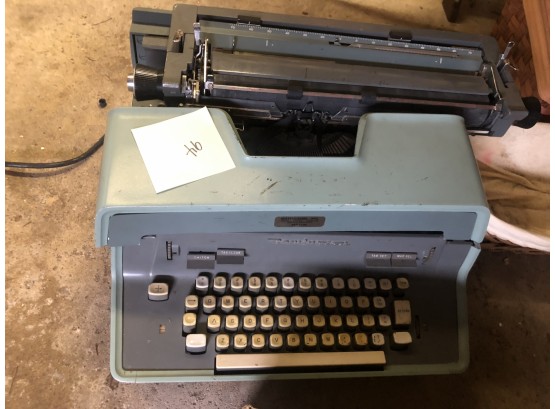 Vintage IBM Heavy Industrial Executive Typewriter Untested Blue