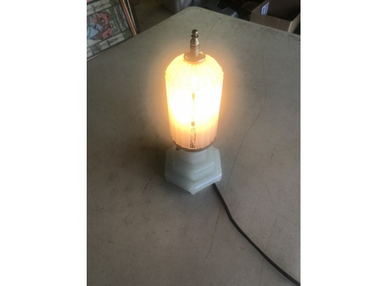 Lovely Antique Alabaster Hand Painted Lamp1920's Exc. Condition 13' Tall