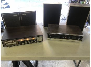 Lot Of 2 1960s-70s 8 Track AM/FM Stereos - Stradivaro Stereo AM/FM 8 Track Player & Speakers Works - Panasonic