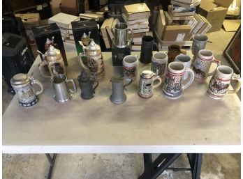 Large Lot Of Antique Beer Steines In Very Good Condition