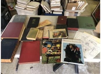 Large Lot Of Vintage Books, Reference Guides, Artwork - Children - Norman Rockwell & More