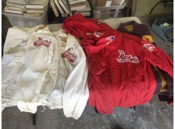 Cool Vintage Lot Of 1960s-1990s Hockey Jackets Windbreakers With Rockets And Other Team Logos