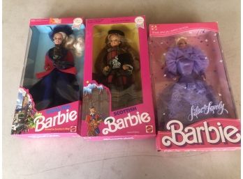 Lot Of 3 Vintage Unopened Barbie Dolls In Original Packaging