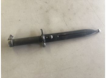 Original WWII Vintage Swedish Mauser EJ AB Bayonet With Scabbard  Crown & More 13 3/4'