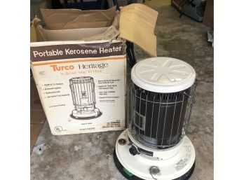 Vintage Turco Heritage Kerosene Fired Portable Heater Model 3105 Great Condition In Original Box