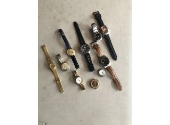 Vintage Lot Of Wrist Watches Invicta, Fossil, 17 Jewel Avalon, 17 Jewel GOMA, Skagen & More