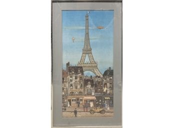 Michel Delacroix  Naf Style La Tour Eiffel Lithograph
