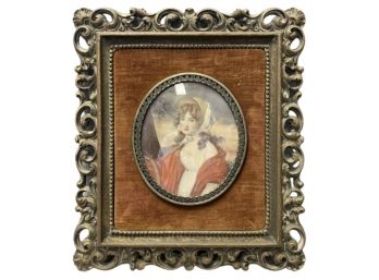 Cameo Collection Framed Artwork - A Girl With Scarlet Cape, By Sir Joshua Reynolds