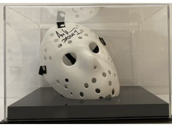 AUTOGRAPHED Jason Voorhees Mask In Display Case (featured In Friday The 13th), By Ari Lehman