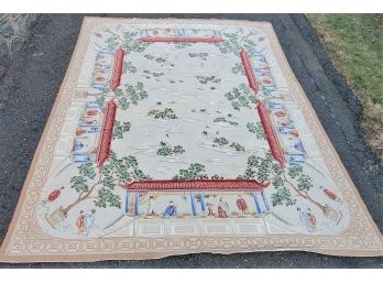 Beautiful Vintage Hand Knotted 2001 Asian Inspired Area Rug