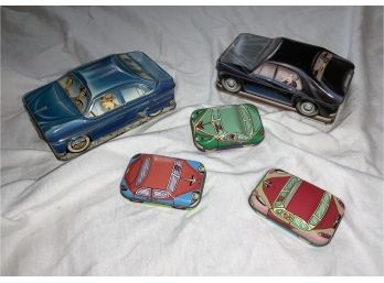 Great Lot Of 4 Vintage Ian Logan Car Tins ~ 1982 ~