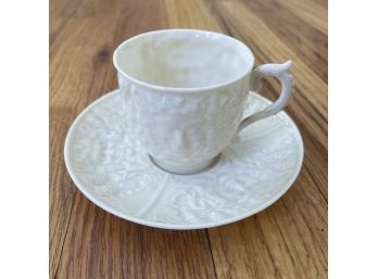 Gorgeous Antique Belleek Bacchus Mask Cup And Saucer