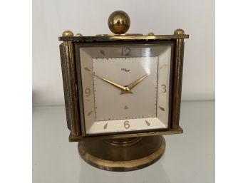 Imhof Bucherer Brass Deco Cube Clock With 4 Functions