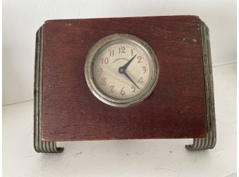 Antique Lumachrome Deco Working Desk Clock