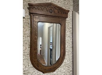 Gorgeous Antique Tiger Oak Hall Mirror