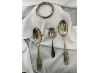 Antique Sterling, Silverplate And Nickel Lot