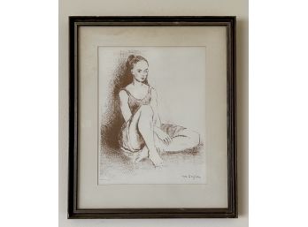 Vintage Moses Soyer Lithograph Of Woman