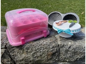 Bundle Of Decorative Bakeware And Serving Items