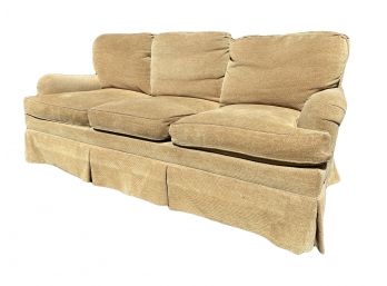 The Charles Stewart Company Soft Chenille Upholstered 3-cushion Skirted Sofa