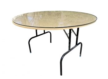 Glass Top Banquet Table With Steel Frame
