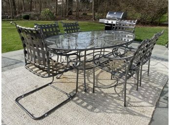 Coated Aluminum Outdoor Dining Set With Seating For 6