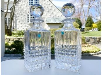 Pair Of Tiffany Cut Crystal Decanters