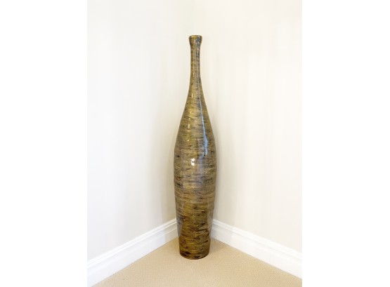 Tall Glazed Wood Ornamental Vase - 60 Inches Tall