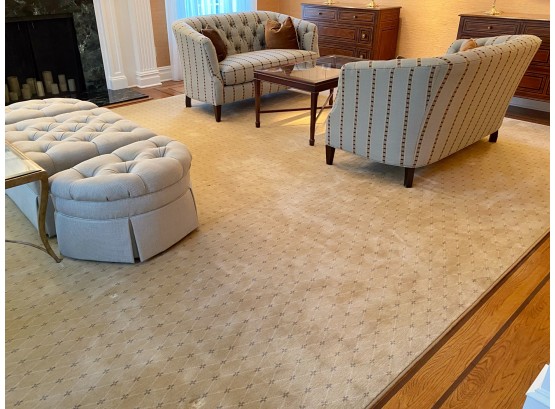 Room Size Cut And Bound Patterned Carpet