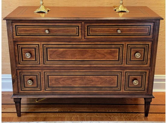 Mahogany Sideboard Chest Of Drawers With Patterned Inlay (2 Of 2)