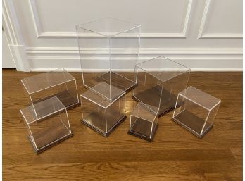 Bundle Of Acrylic Display Boxes With Hardwood Base