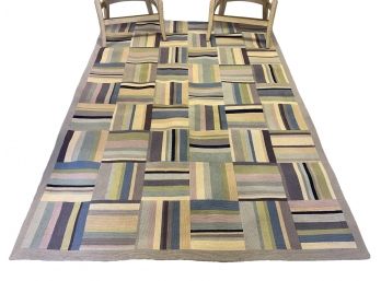 Stark Carpet New Zealand Wool Twisted Yarn Patchwork Flat Weave Rug