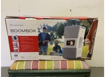 New! Brookstone Boombox Portable Music System For IPod