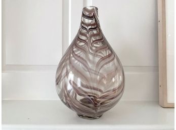Patterned Blown Glass Vase