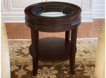 Small Round Glass Top Accent Table