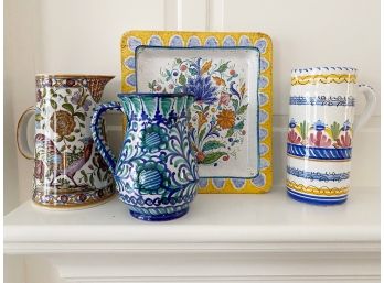 Handmade Painted Ceramic Serveware From Portugal