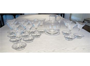 Nice Set Of Oberglas 1806 Martini Glasses And Pitcher
