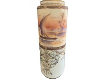 Antique Hand Painted 14 Inch Vase