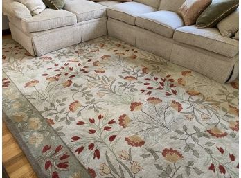 Pottery Barn Hand-tufted Sage Floral Wool Area Rug