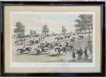 Doncaster Races - Race For The Great St. Leger Stakes 1836 - The False Start - Framed Colored Print