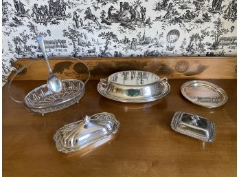 Nice Bundle Of Collectable Engraved Silverplate Tableware Gorham Marks